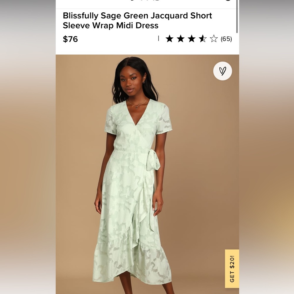 NWT Sage floral wrap dress